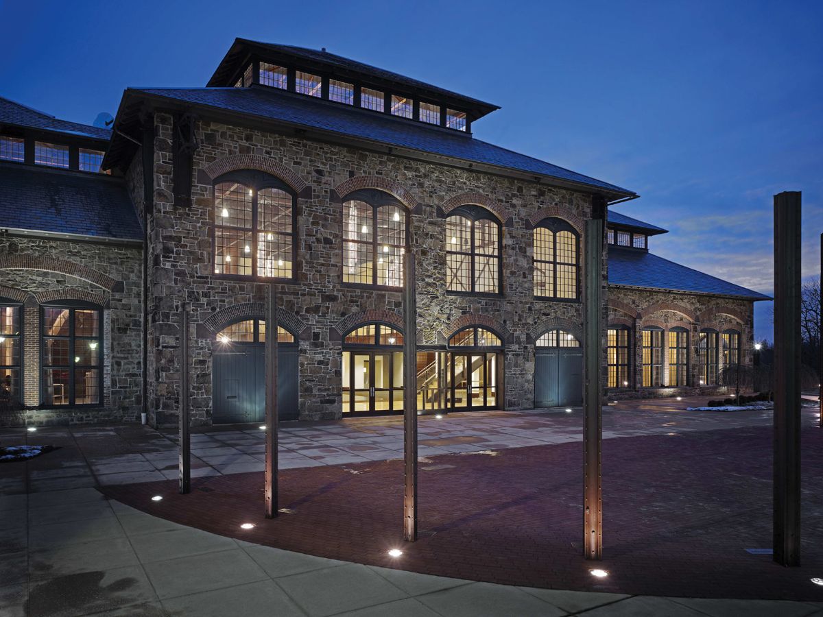 a picture of the event's venue, the Phoenixville Foundry, from the outside