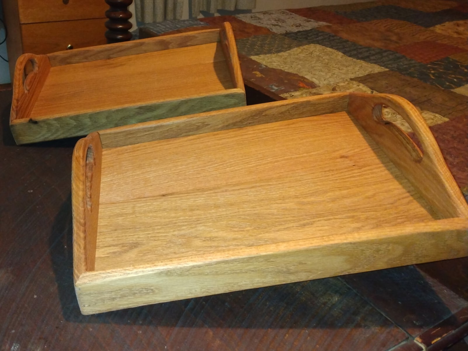 Handcrafted Oak Serving Trays