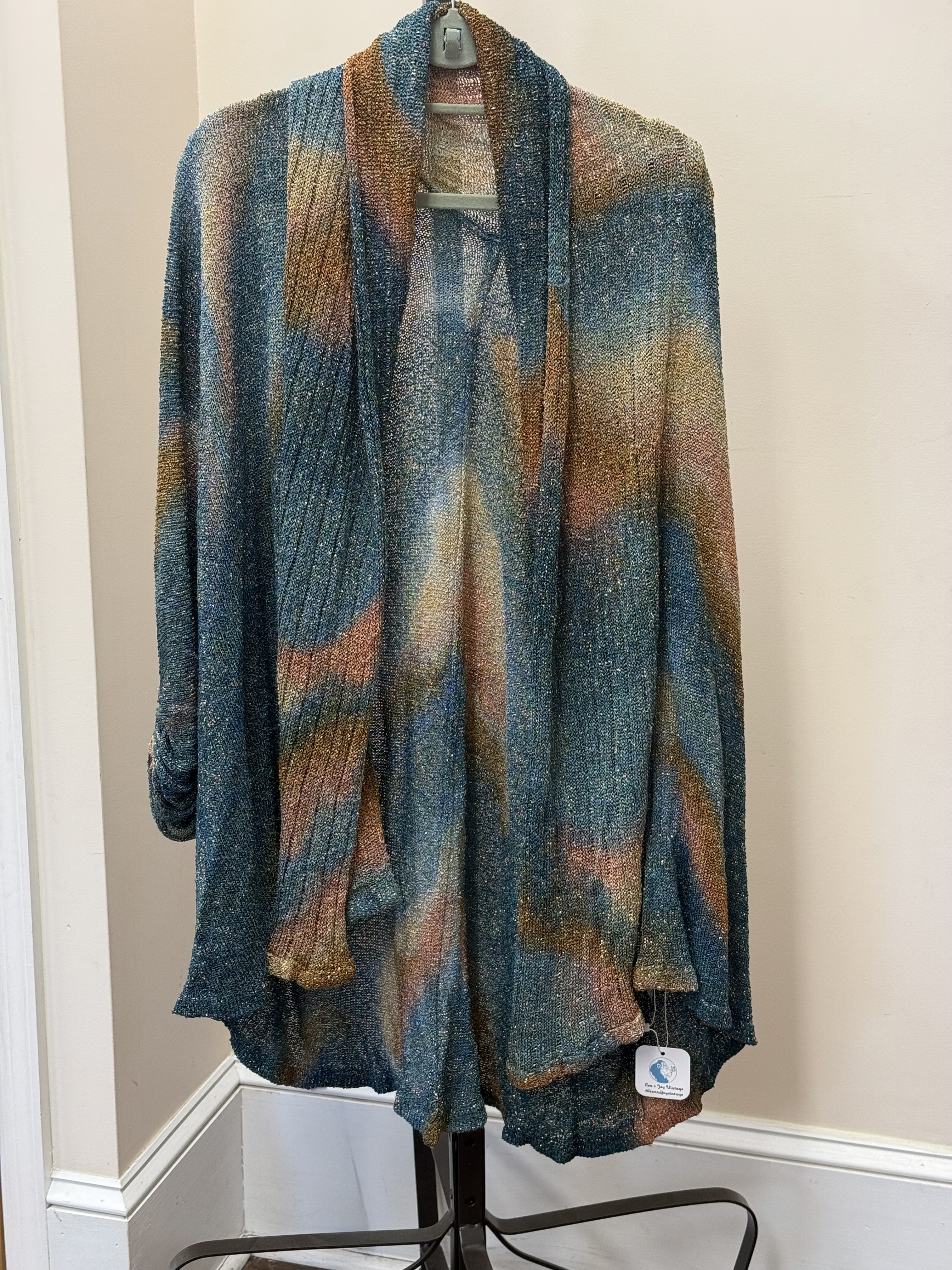 Vintage Hand-Dyed Open Shawl/Cardigan by Ellyssa